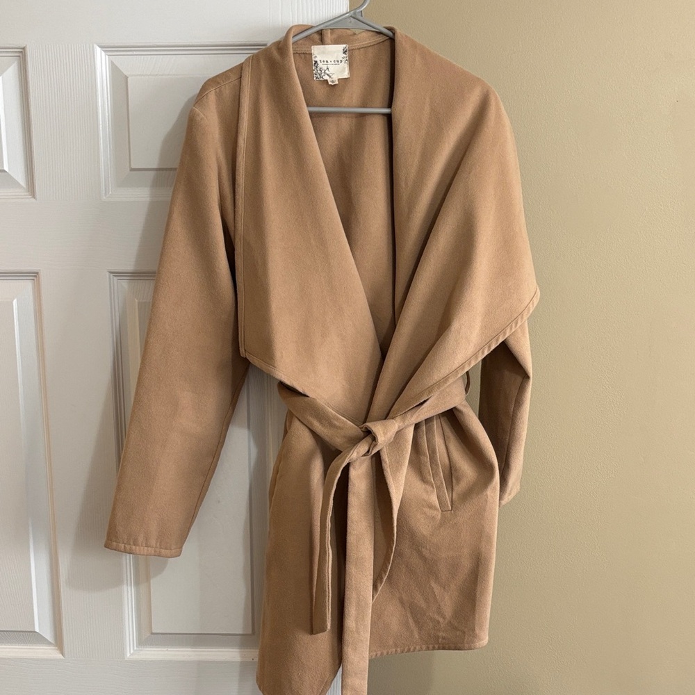 Tea n Cup Camel Coat with Belt
